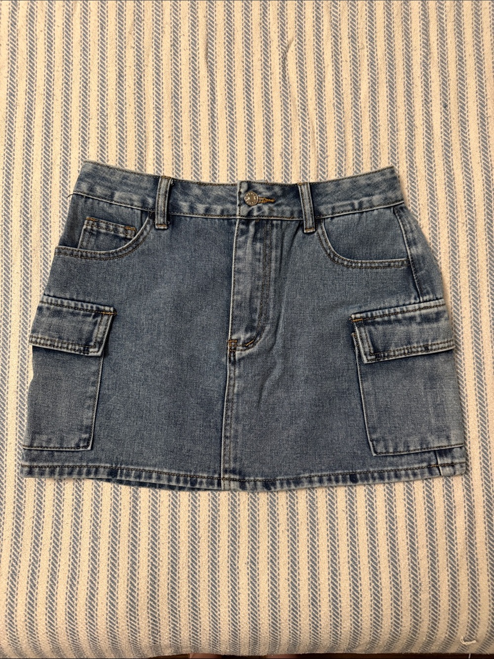 Denim Cargo Skirt